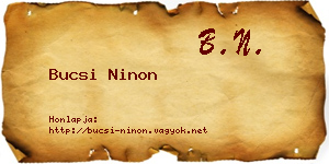 Bucsi Ninon névjegykártya